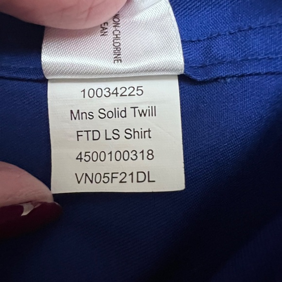 ARIAT Solid Twill Fitted Long Sleeve Shirt Button down Men’s Blue Size 2XL - Picture 11 of 13